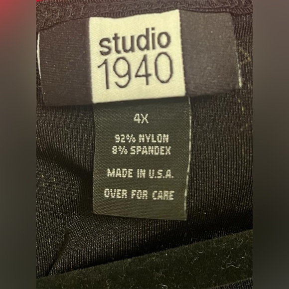 Studio 1940 Black Ribbed Knit Blouse with Gold Accents - Picture 7 of 8